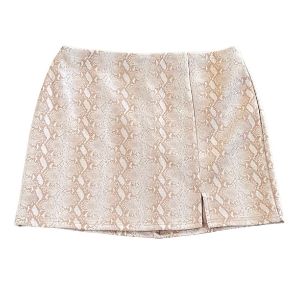 Honey Belle Dresses & Skirts - Honey Belle Tan Snakeskin Mini Skirt Large New Stretch Boho Y2K Festival Style